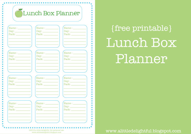 lunch box planner small