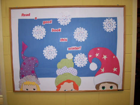 bulletin winter reading boards january middle library decorations classroom december snow display displays health theme into sunday church math wonderland